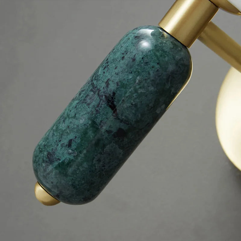 Gold-Finish Marble and Glass Sconce | Modern Wall Lamp Fixture