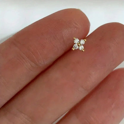 Gold Flower Birthstone Stud Earrings – Mother's Day Gift Jewelry