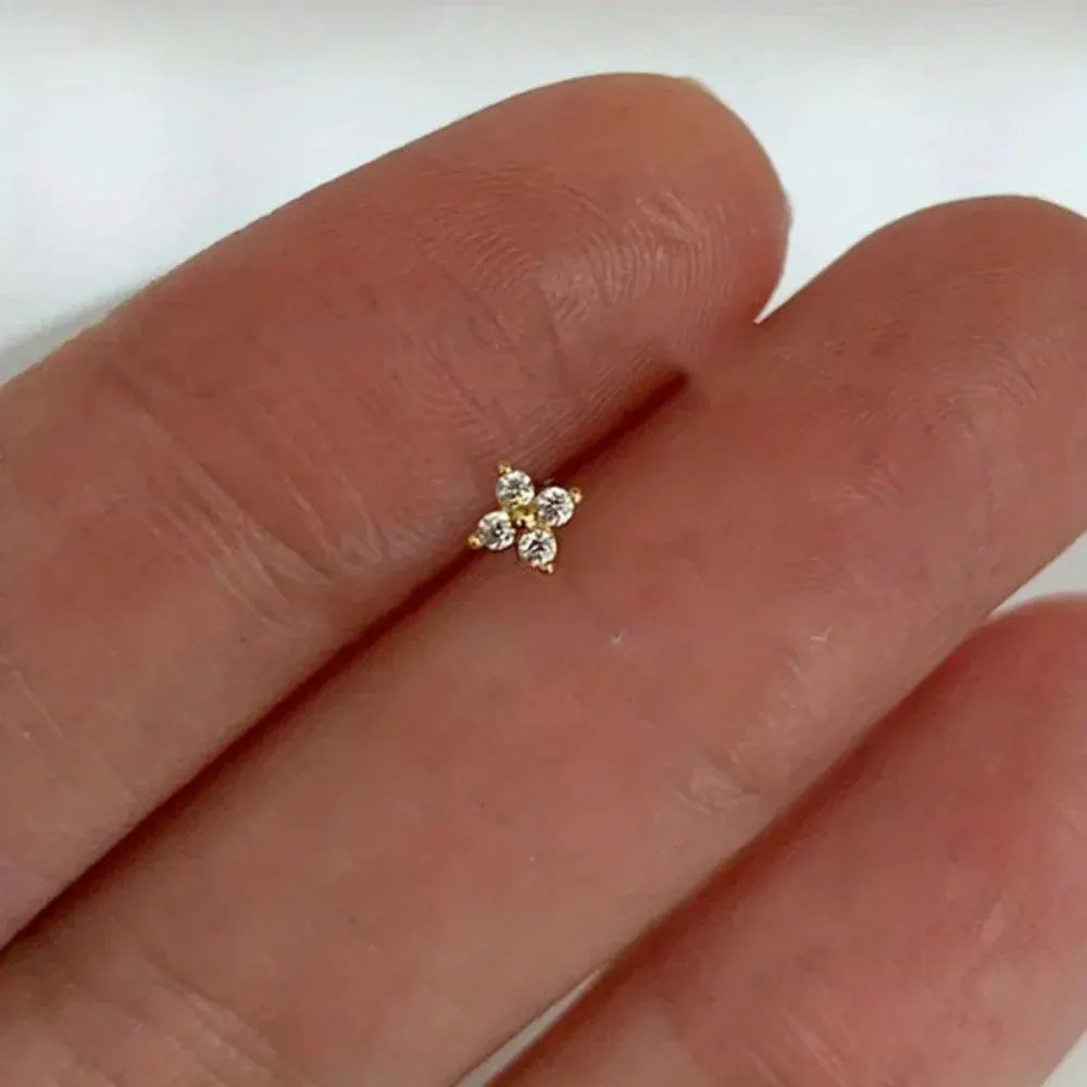 Gold Flower Birthstone Stud Earrings – Mother's Day Gift Jewelry