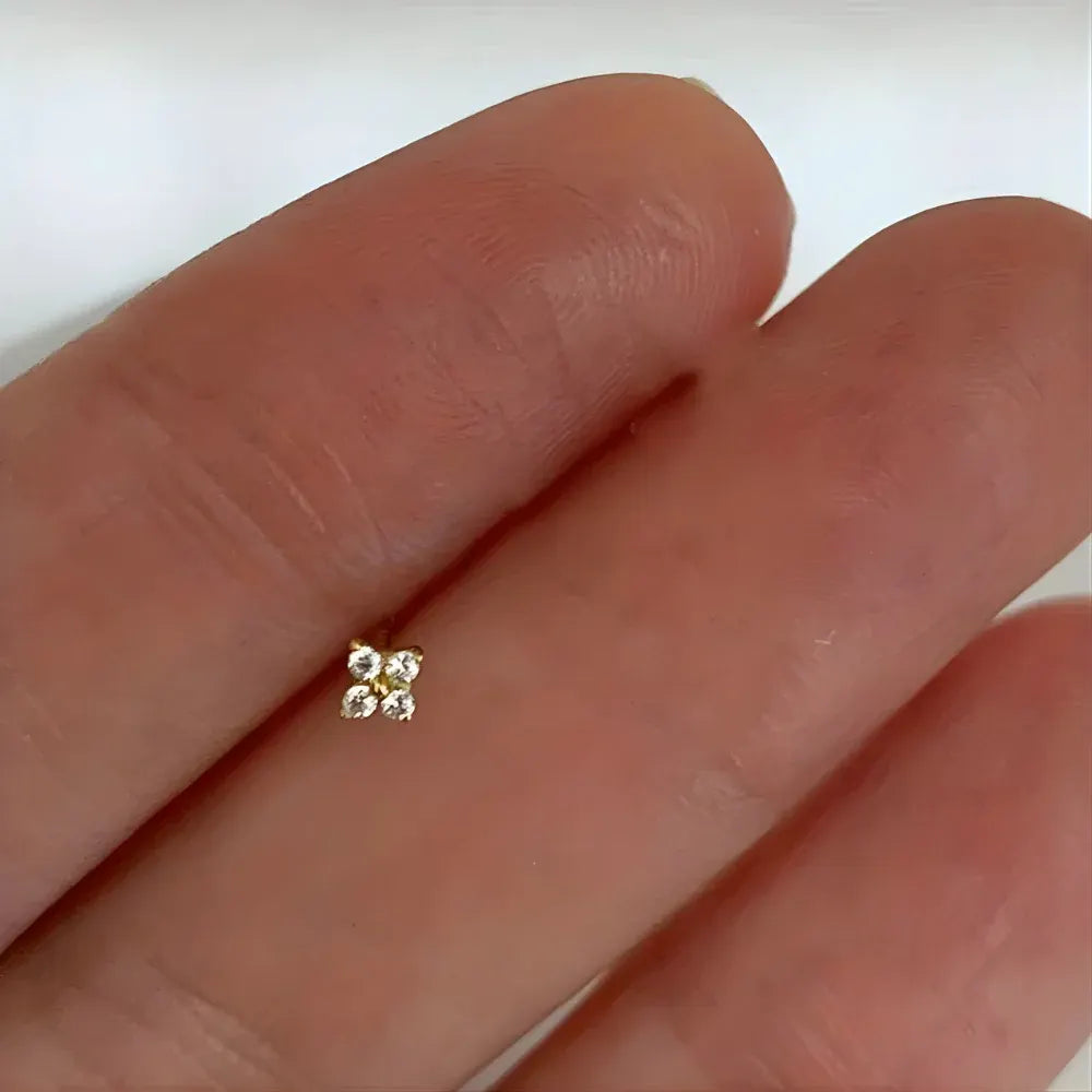 Gold Flower Birthstone Stud Earrings – Mother's Day Gift Jewelry