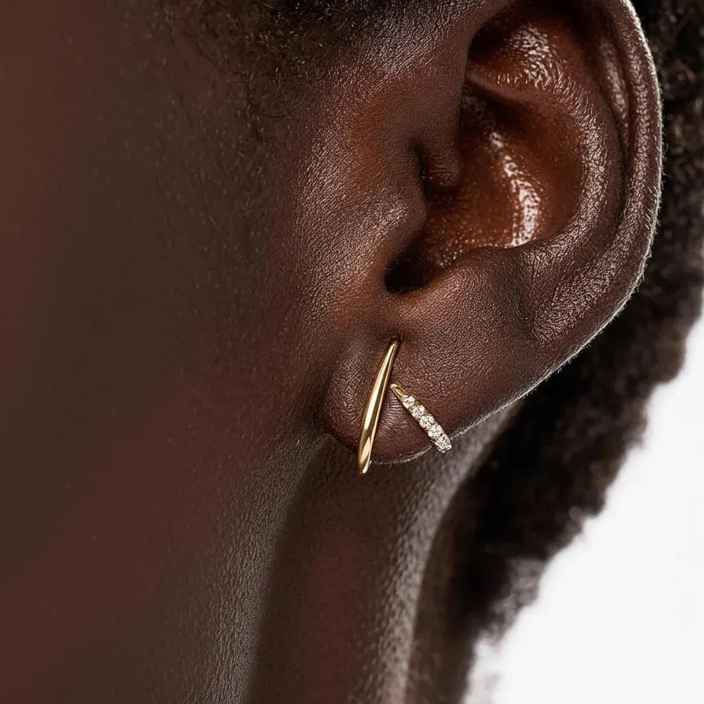 Gold Geometric Stud Earrings – Mother's Day Gift Jewelry