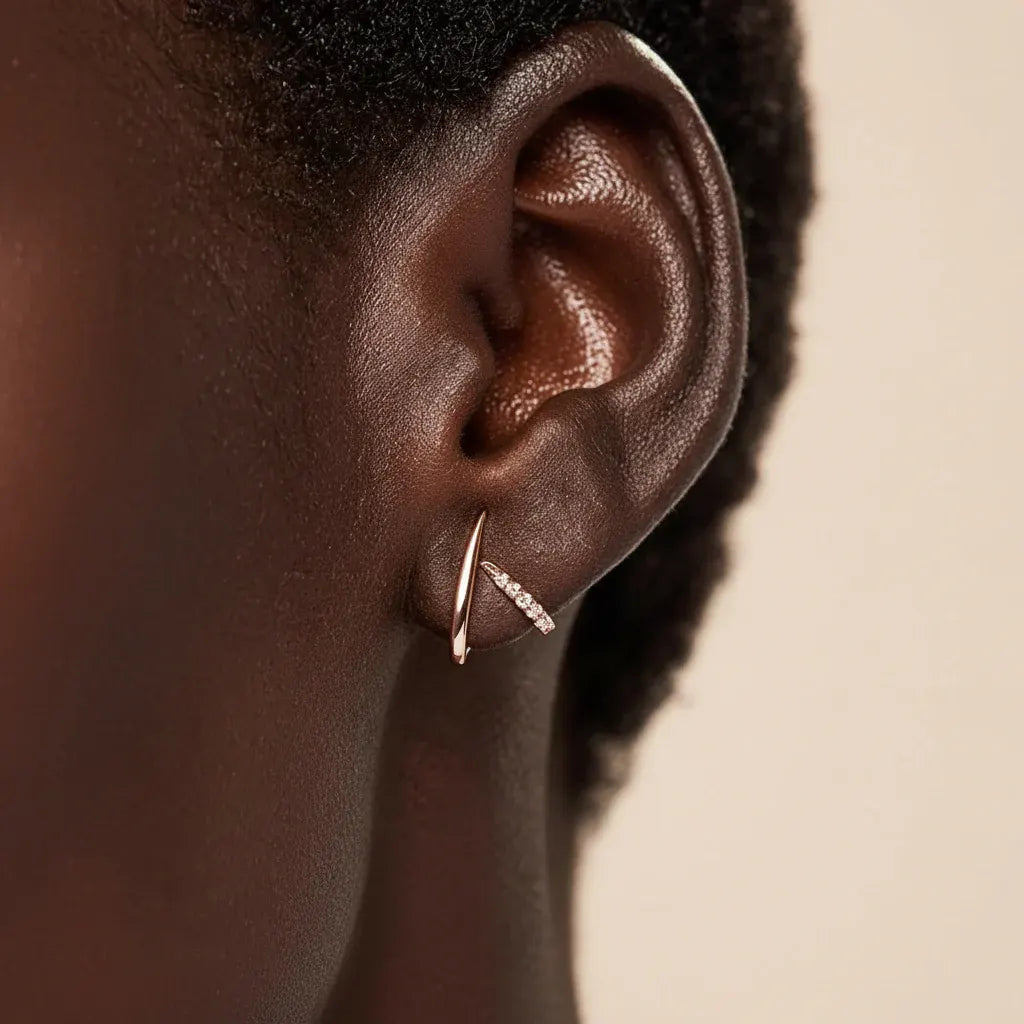 Gold Geometric Stud Earrings – Mother's Day Gift Jewelry