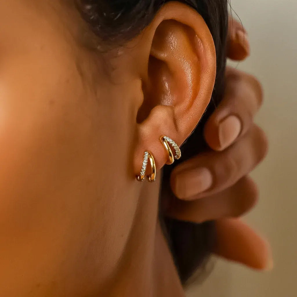 Gold Huggie Hoop Earring Jewelry Set – Mother's Day Gift