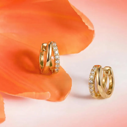 Gold Huggie Hoop Earring Jewelry Set – Mother's Day Gift