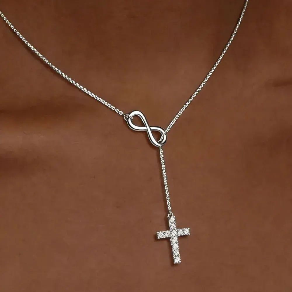 Gold Infinity Cross Y-Pendant Necklace – Mother's Day Jewelry Gift