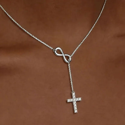 Gold Infinity Cross Y-Pendant Necklace – Mother's Day Jewelry Gift