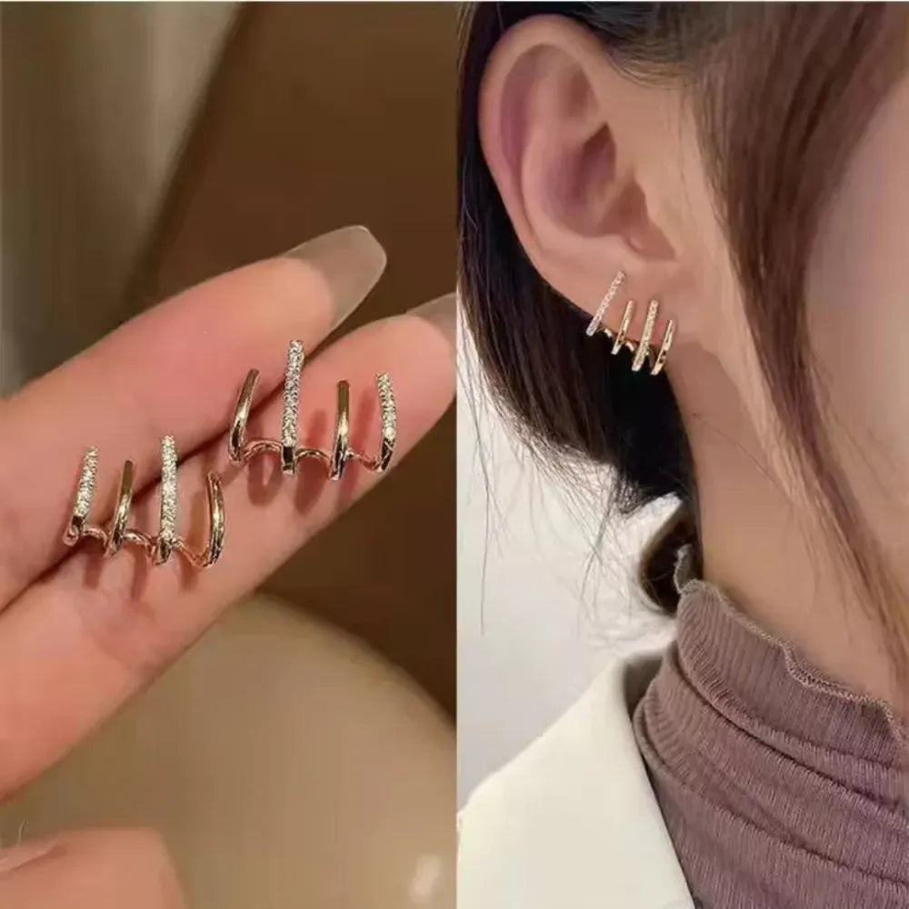 Gold Layered Hoop Earrings – Minimalist Mother's Day Jewelry Gift