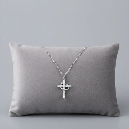 Gold Silver Crown Cross Pendant Necklace Faith Jewelry