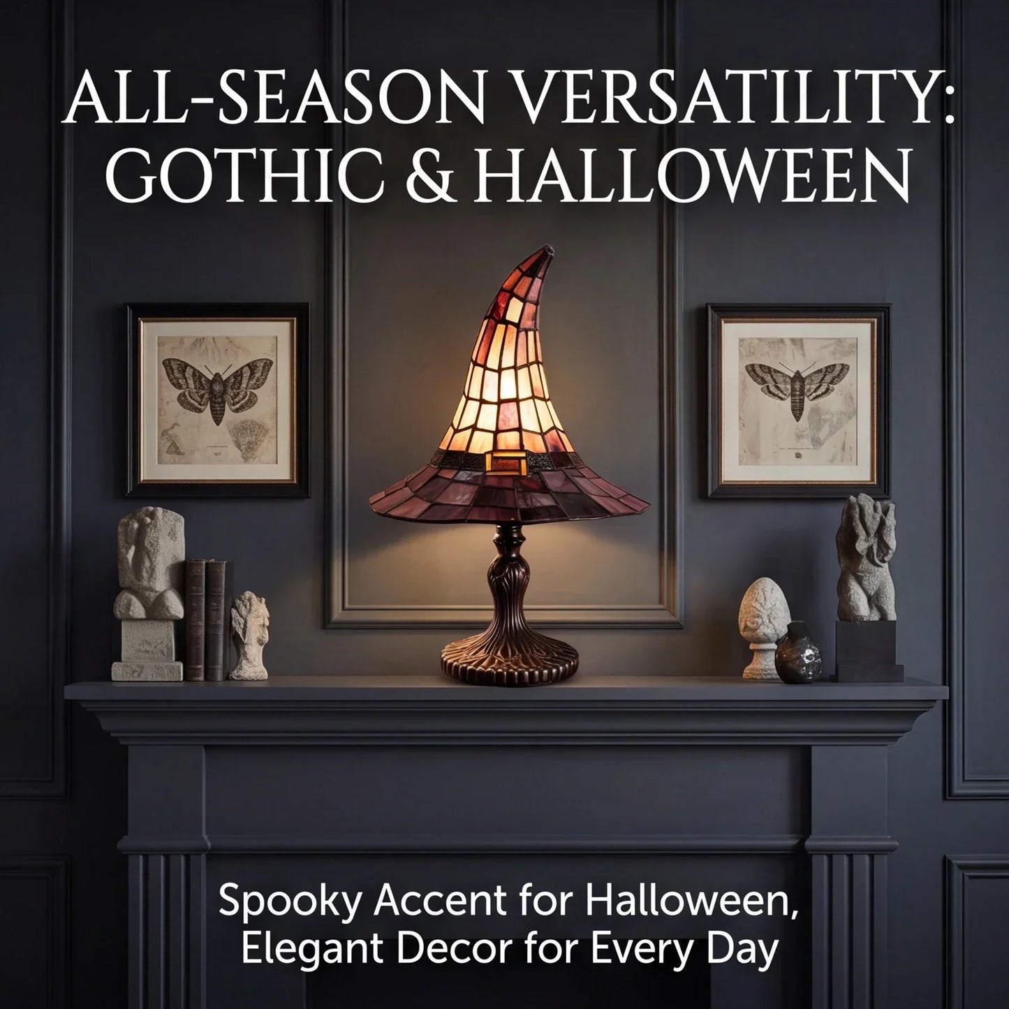 Gothic Halloween Accent Table Lamp for Spooky Home Decor