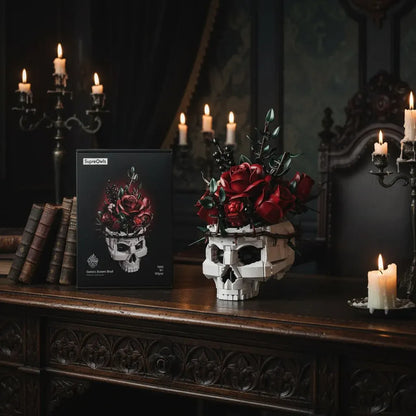 Gothic Skull Floral Arrangement Halloween Decor