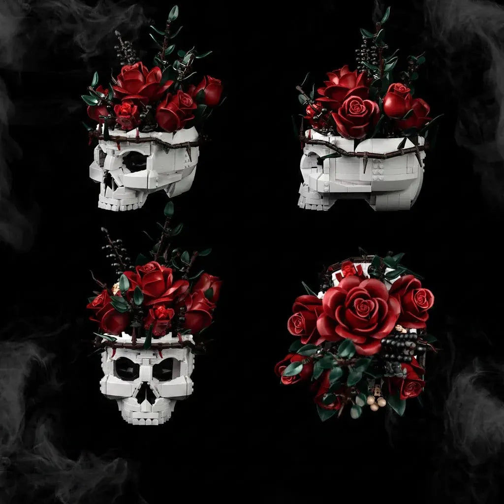 Gothic Skull Floral Arrangement Halloween Decor