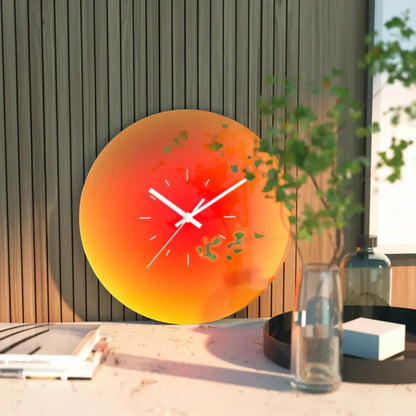 Gradient Sunset Glass Wall Clock | Modern Home Decor