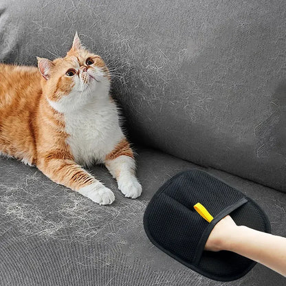 Grooming Glove for Removing Pet Hair from Furniture, Clothes & Carpet
