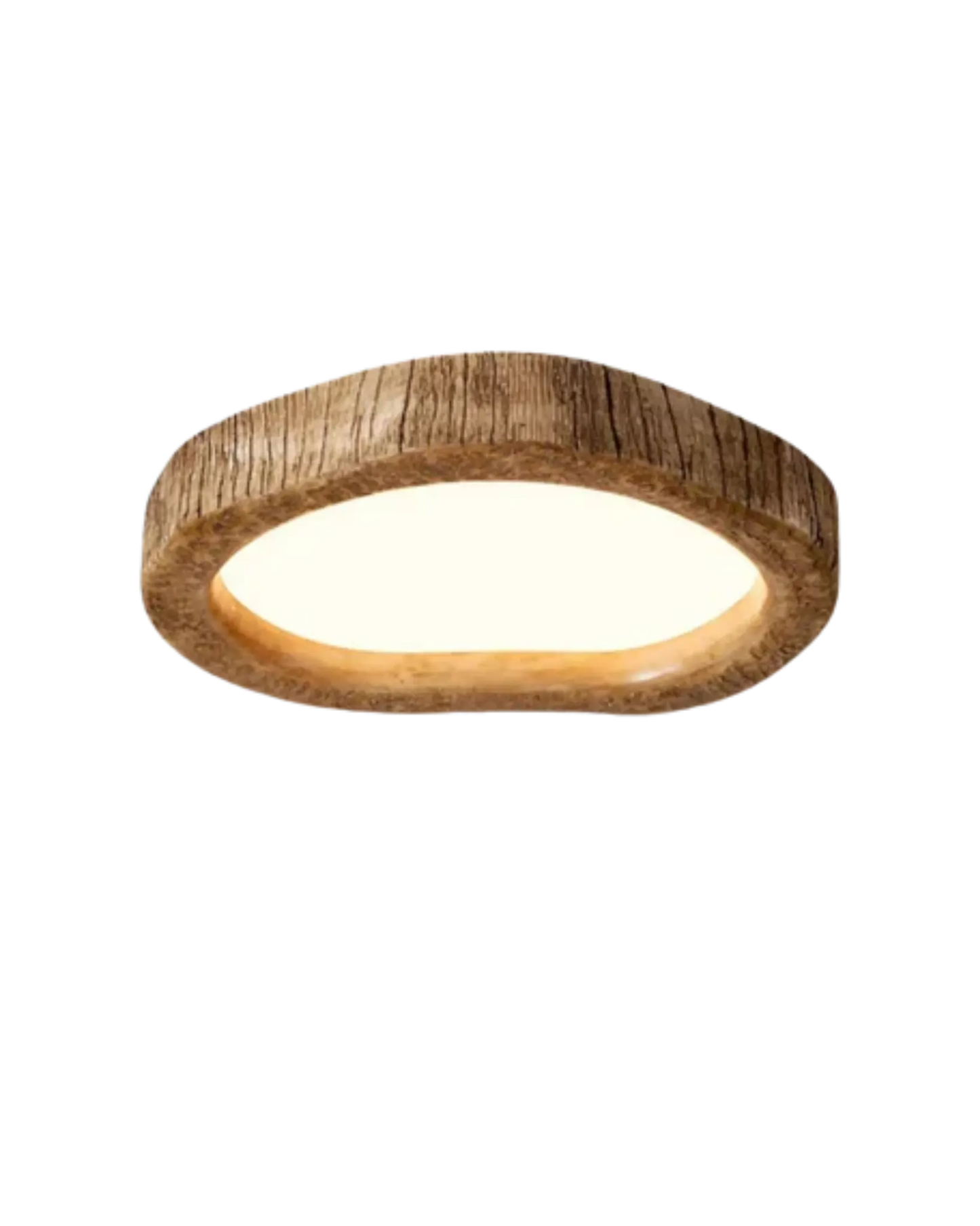 Halo Wood-Style Ring LED Ceiling Lamp | Rustic Ambient Lighting Fixture