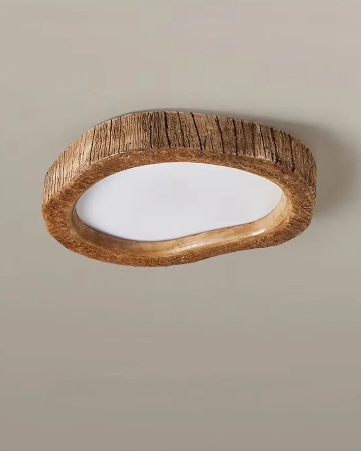Halo Wood-Style Ring LED Ceiling Lamp | Rustic Ambient Lighting Fixture