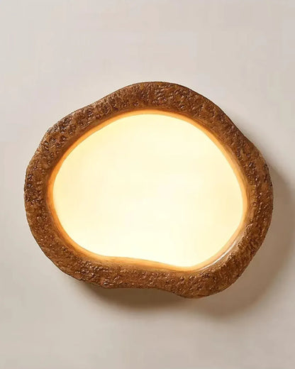 Halo Wood-Style Ring LED Ceiling Lamp | Rustic Ambient Lighting Fixture