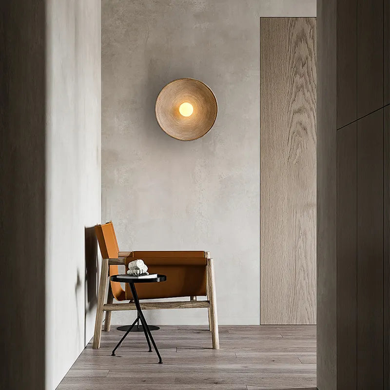Handcrafted Rustic Wood LED Wall Sconce Light