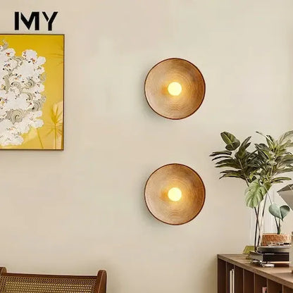 Handcrafted Rustic Wood LED Wall Sconce Light