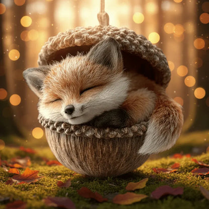 Handcrafted Woodland Acorn Animal Christmas Tree Decorations