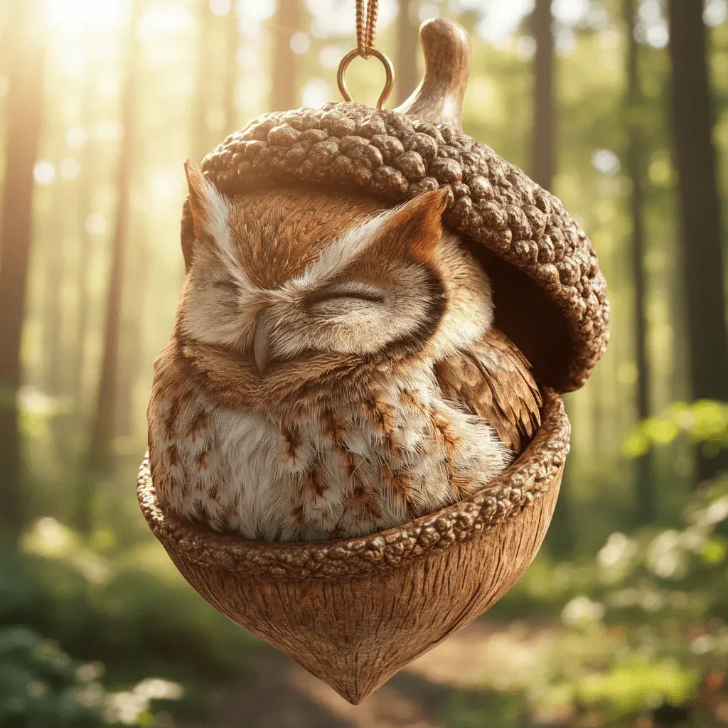 Handcrafted Woodland Acorn Animal Christmas Tree Decorations