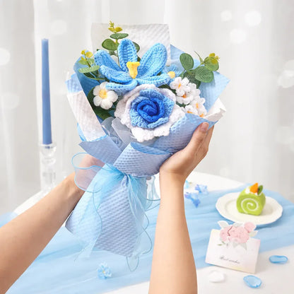 Handmade Crochet Flower Bouquet Arrangement – Mother's Day Home Decor Gift