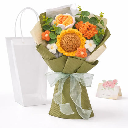 Handmade Crochet Flower Bouquet Arrangement – Mother's Day Home Decor Gift