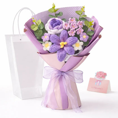Handmade Crochet Flower Bouquet Arrangement – Mother's Day Home Decor Gift