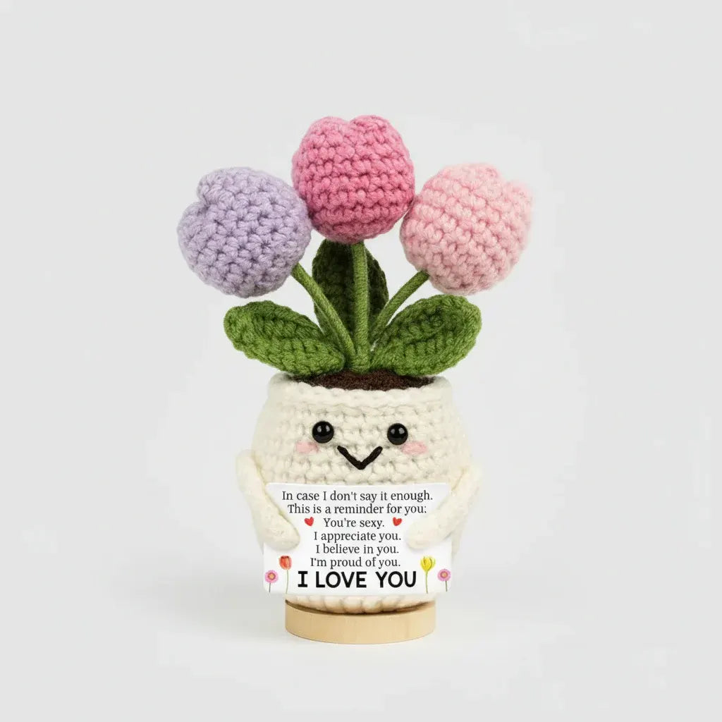 Handmade Crochet Flower Desk Decoration for Mother's Day Gift