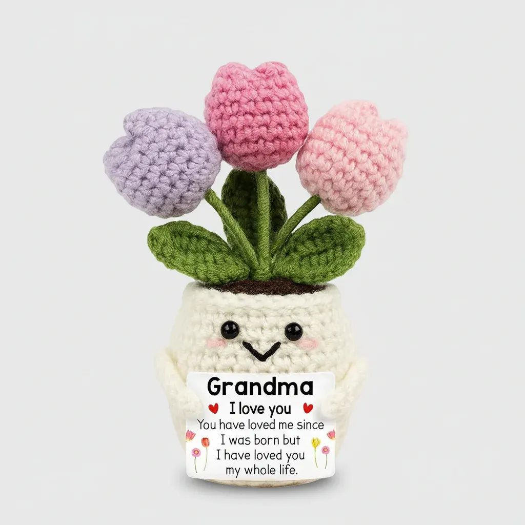 Handmade Crochet Flower Desk Decoration for Mother's Day Gift