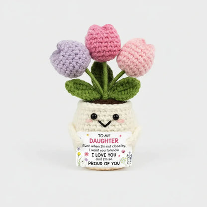 Handmade Crochet Flower Desk Decoration for Mother's Day Gift
