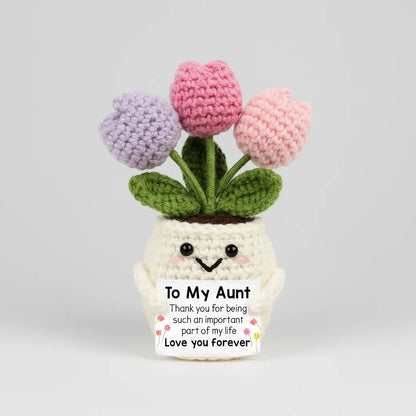 Handmade Crochet Flower Desk Decoration for Mother's Day Gift