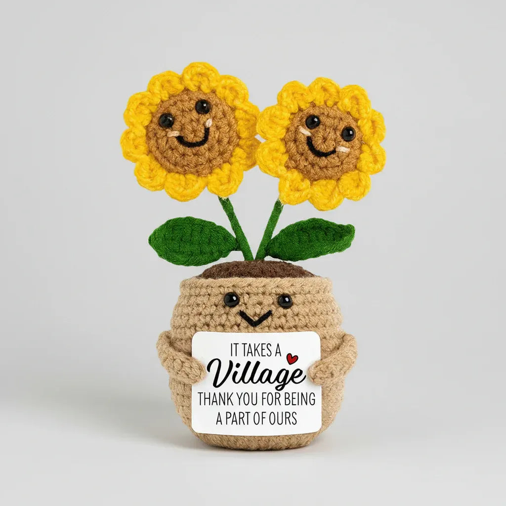 Handmade Crochet Flower Desk Decoration for Mother's Day Gift
