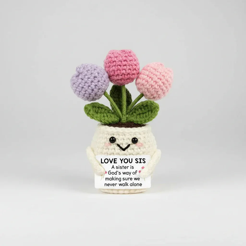 Handmade Crochet Flower Desk Decoration for Mother's Day Gift