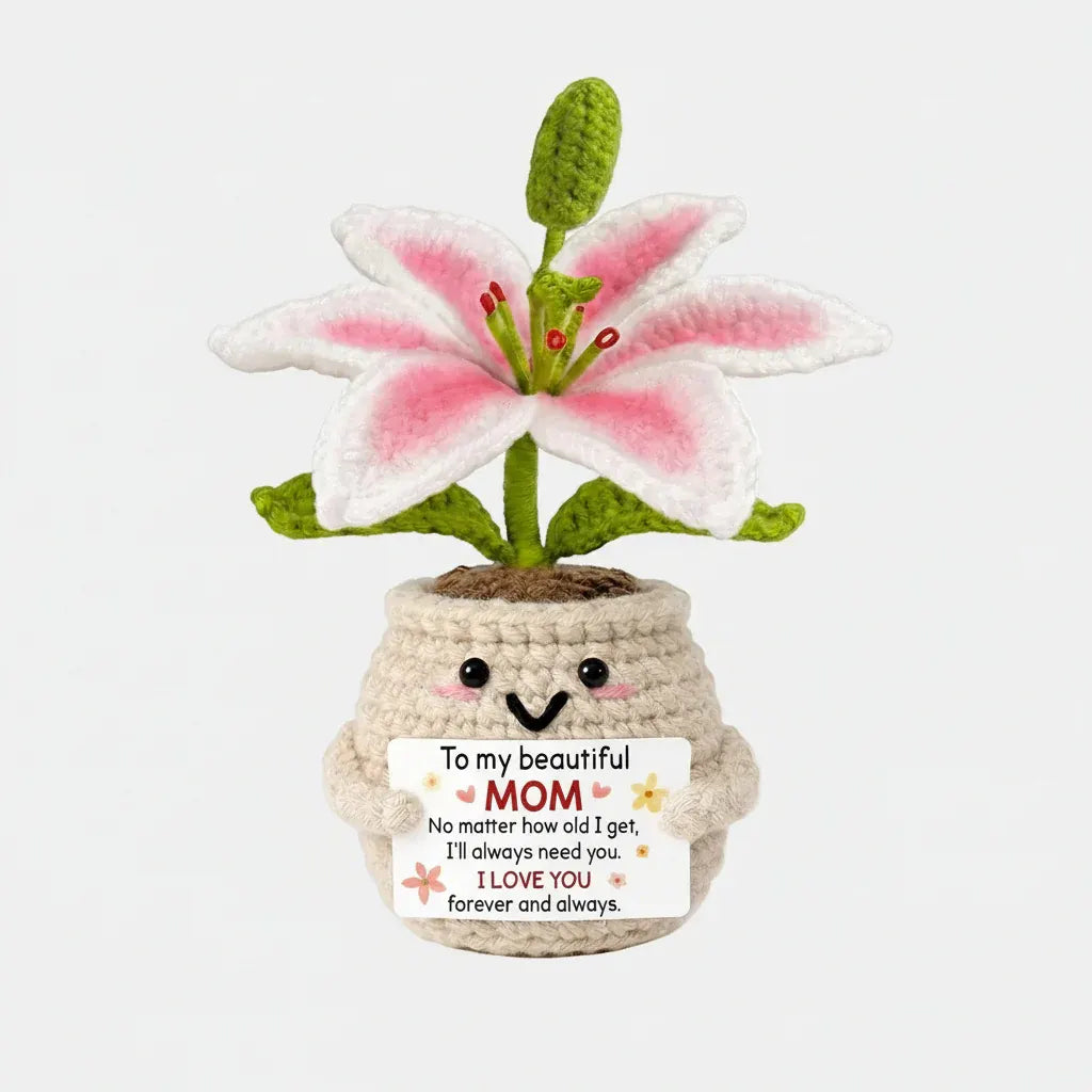 Handmade Crochet Flower Desk Decoration for Mother's Day Gift