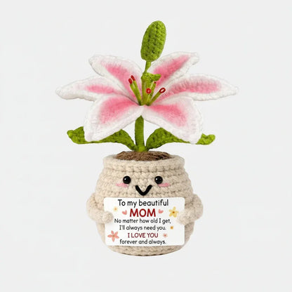 Handmade Crochet Flower Desk Decoration for Mother's Day Gift