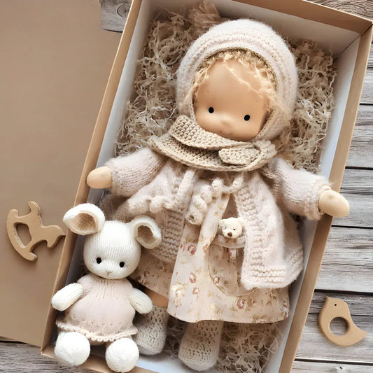 Handmade Fabric Doll Imaginative Play Toy with Gift Box