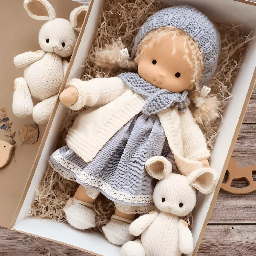 Handmade Fabric Doll Imaginative Play Toy with Gift Box