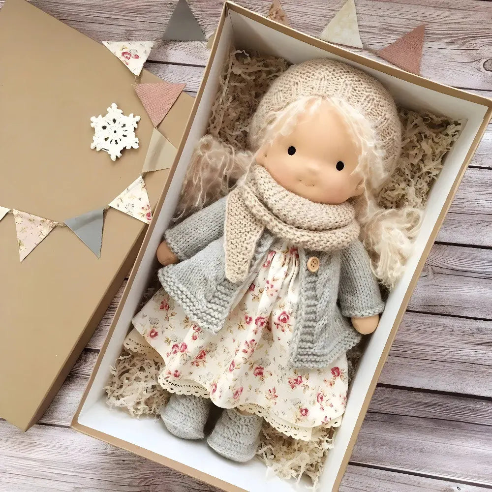 Handmade Fabric Doll Imaginative Play Toy with Gift Box