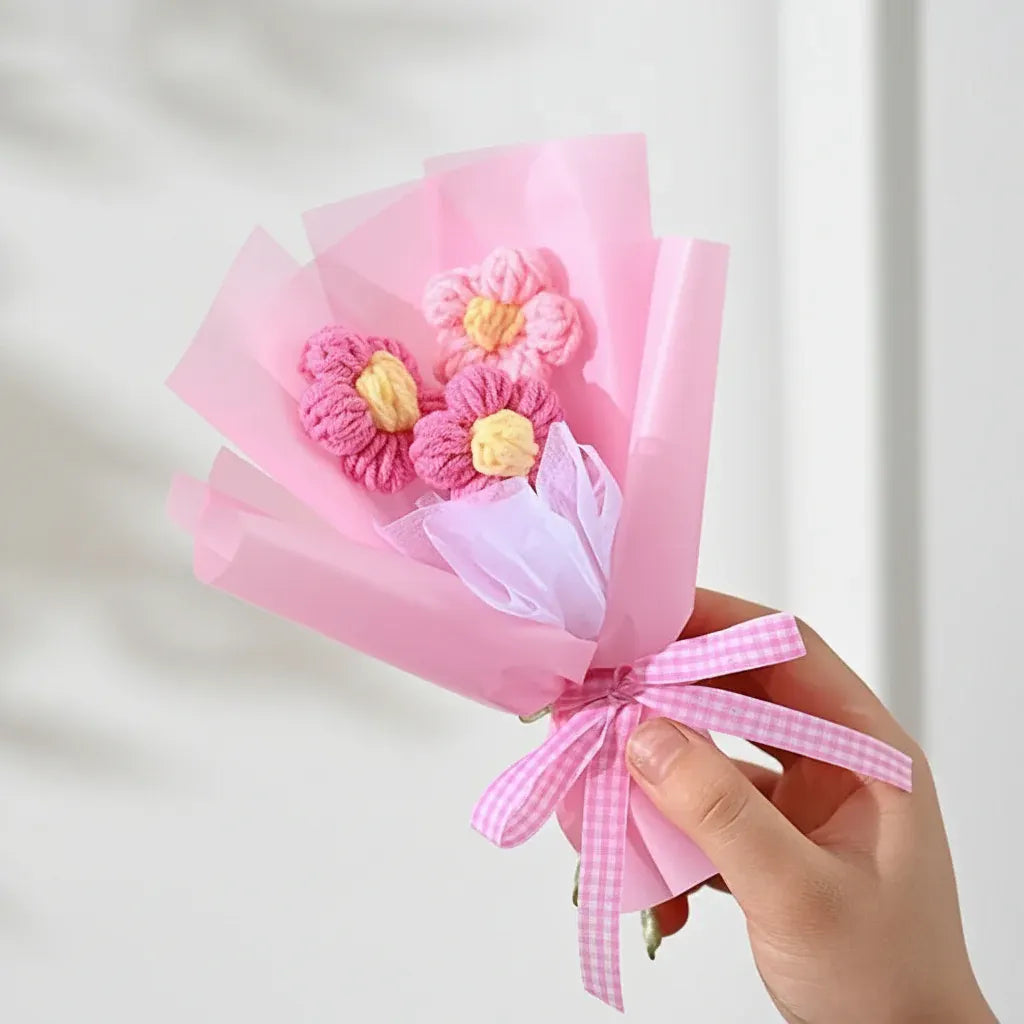 Handmade Mini Fabric Flower Bouquet – Mother's Day Gift