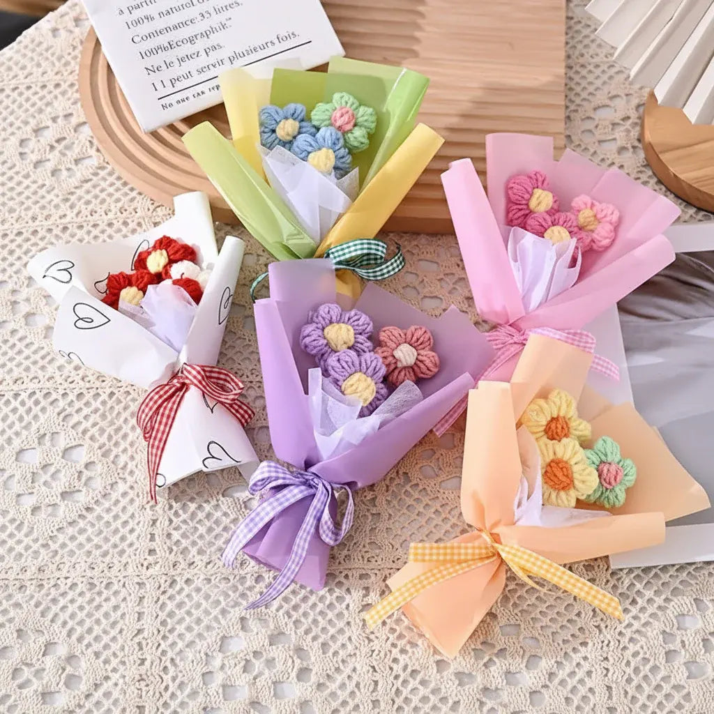Handmade Mini Fabric Flower Bouquet – Mother's Day Gift