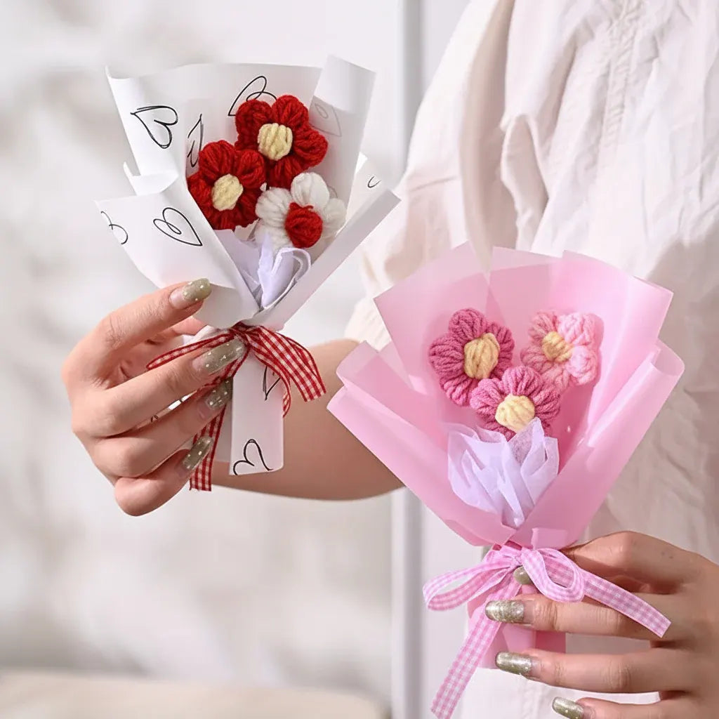 Handmade Mini Fabric Flower Bouquet – Mother's Day Gift