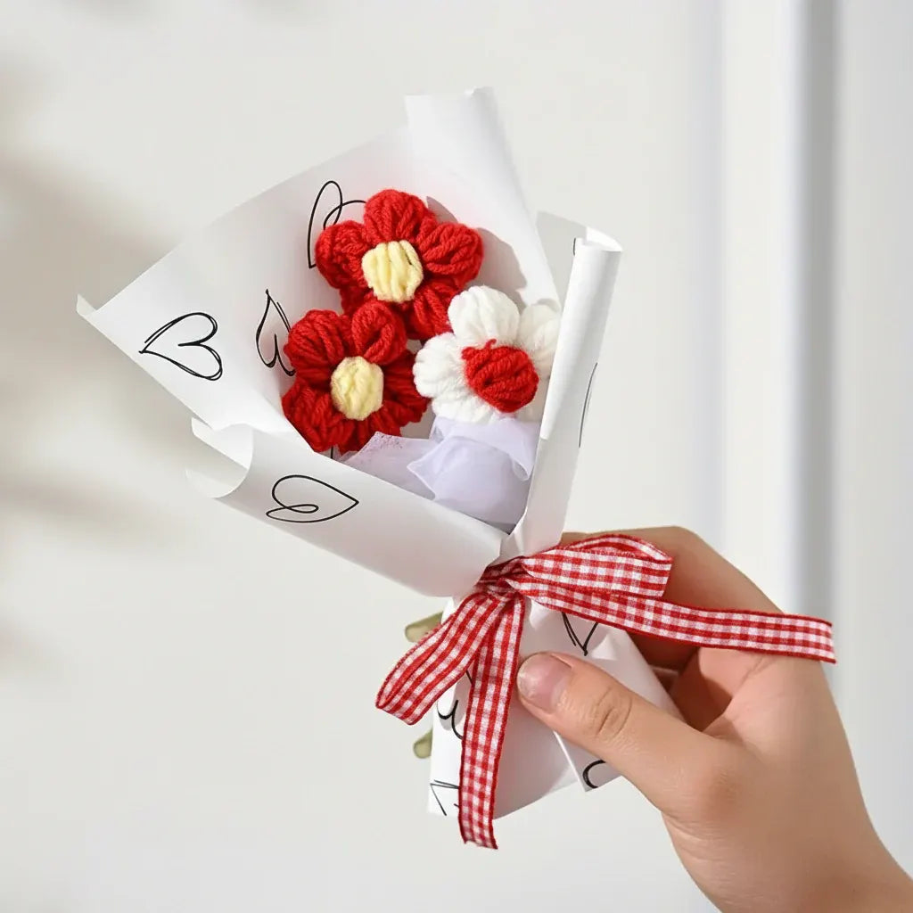 Handmade Mini Fabric Flower Bouquet – Mother's Day Gift