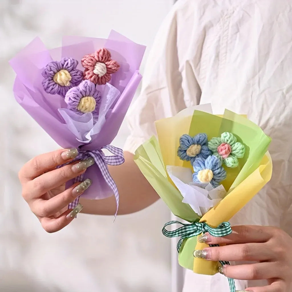 Handmade Mini Wrapped Flower Bouquet Decoration – Mother's Day Gift