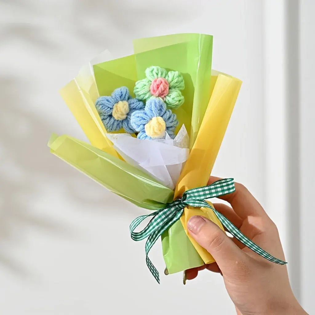 Handmade Mini Wrapped Flower Bouquet Decoration – Mother's Day Gift