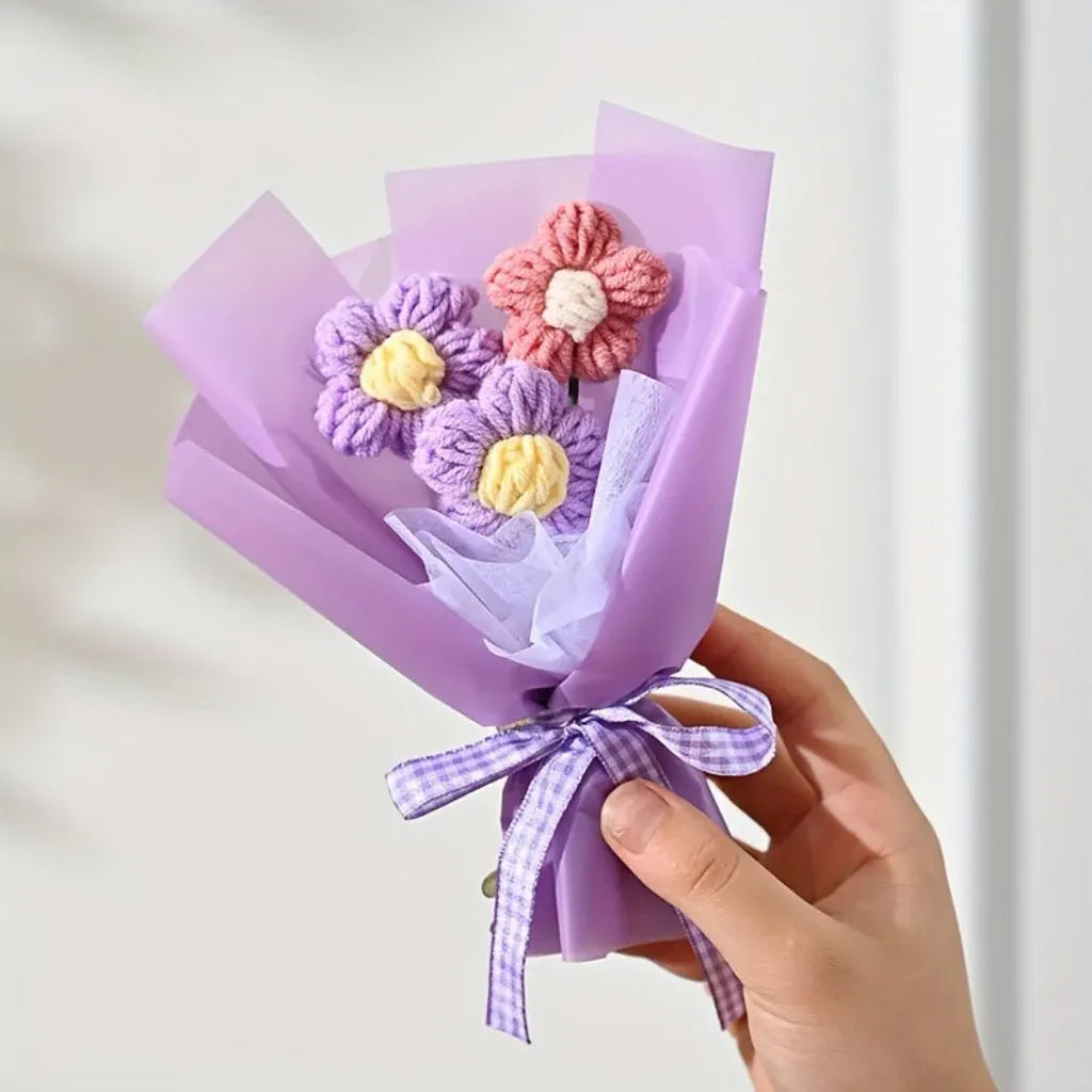Handmade Mini Wrapped Flower Bouquet Decoration – Mother's Day Gift