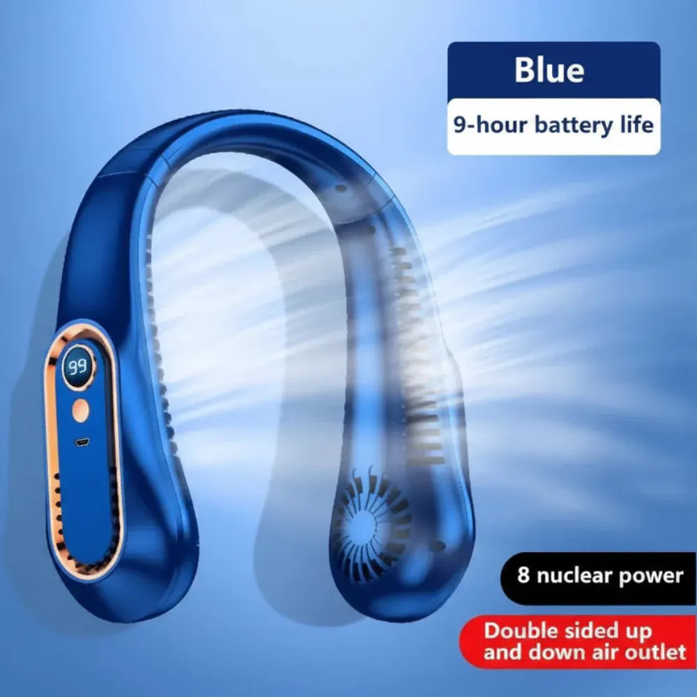 Hands-Free Bladeless Neck Cooling Fan – Portable Personal Air Circulator