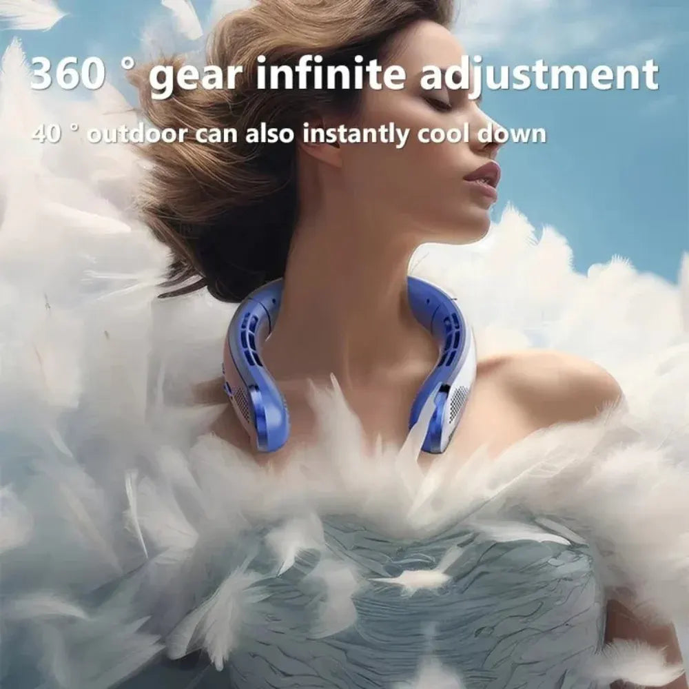 Hands-Free Bladeless Neck Cooling Fan – Portable Personal Air Circulator