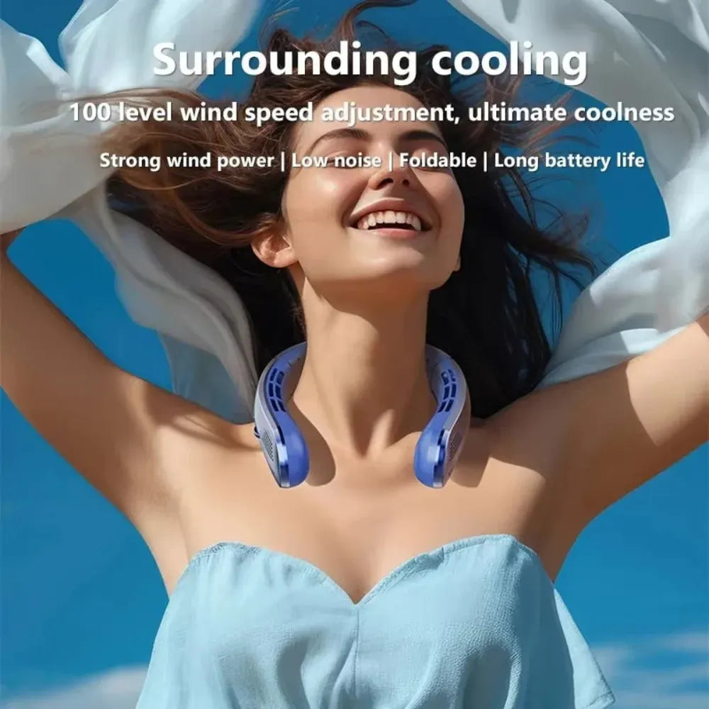 Hands-Free Bladeless Neck Cooling Fan – Portable Personal Air Circulator