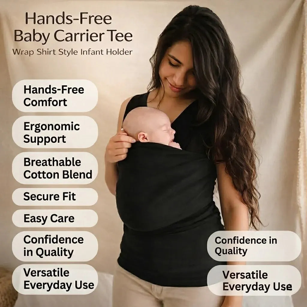 Hands-Free Infant Holder Wrap-Style Baby Carrier T-Shirt