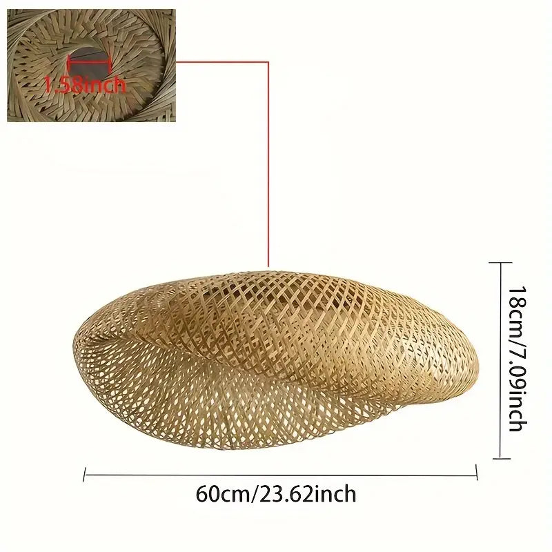Handwoven Boho Rattan Pendant Lampshade